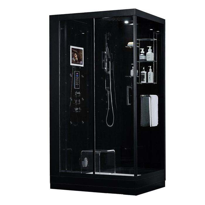 Maya Bath Platinum Lucca Steam Shower - Black Finish (Left)