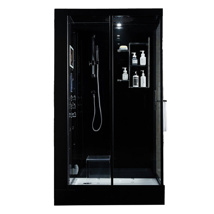 Maya Bath Platinum Lucca Steam Shower - Black Finish (Left)