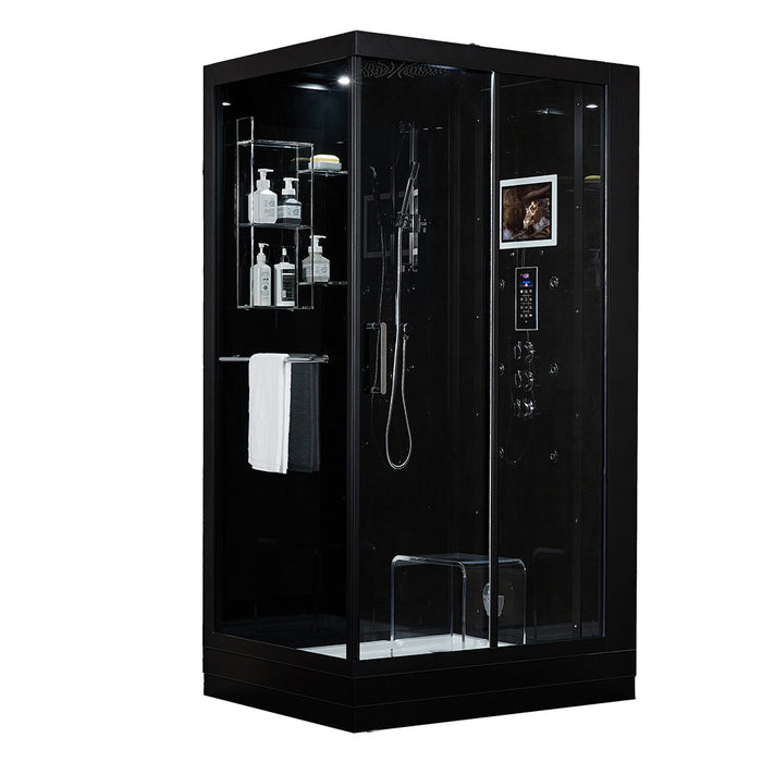 Maya Bath Platinum Lucca Steam Shower - Black Finish (Right)