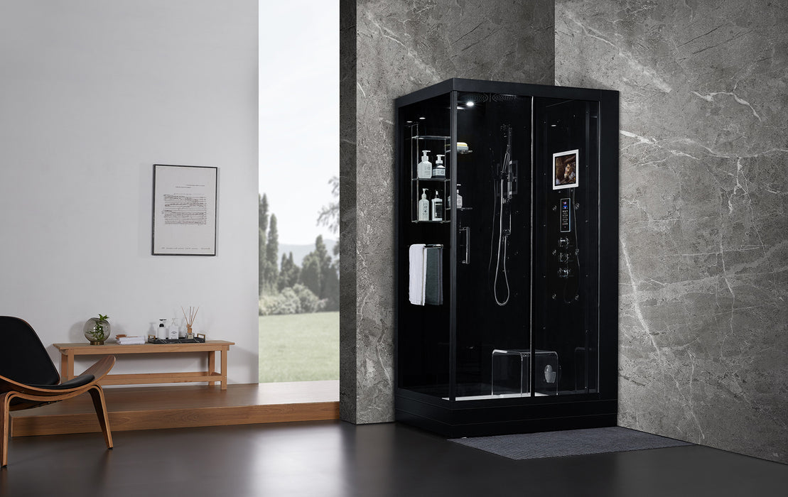 Maya Bath Platinum Lucca Steam Shower - Black Finish (Right)