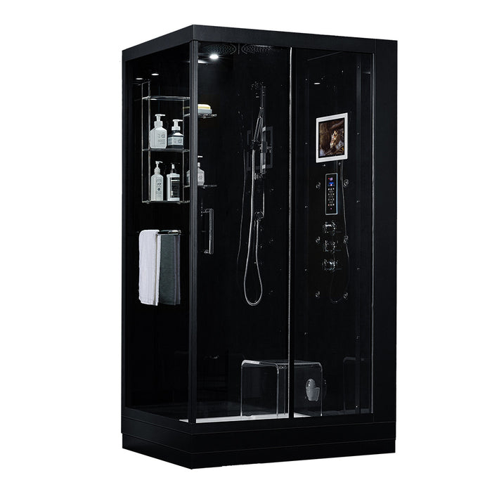 Maya Bath Platinum Lucca Steam Shower - Black Finish (Right)