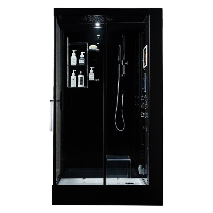 Maya Bath Platinum Lucca Steam Shower - Black Finish (Right)