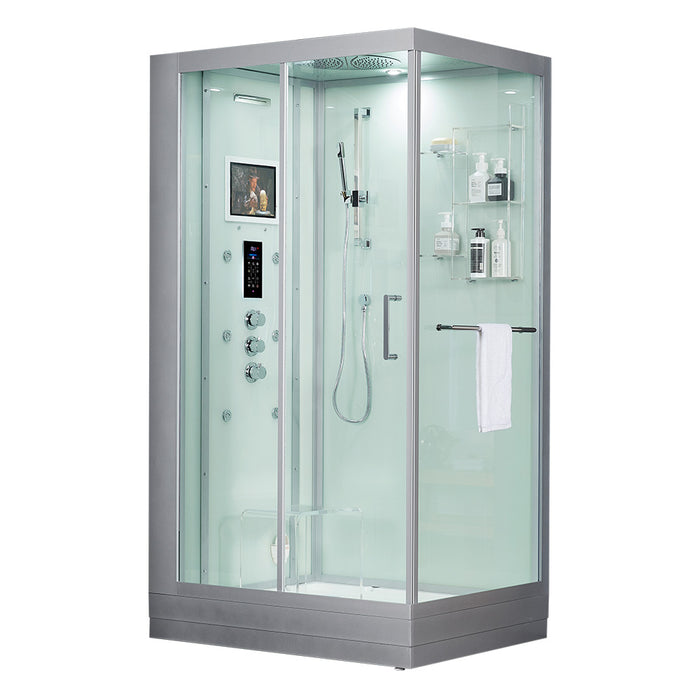 Maya Bath Platinum Lucca Steam Shower - White Finish (Left)