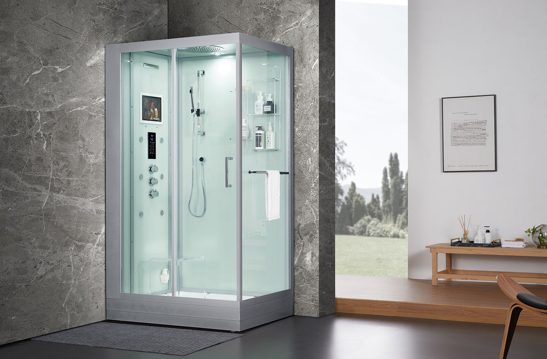 Maya Bath Platinum Lucca Steam Shower - White Finish (Left)