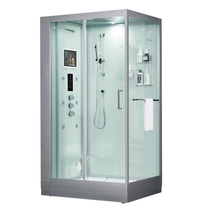 Maya Bath Platinum Lucca Steam Shower - White Finish (Left)