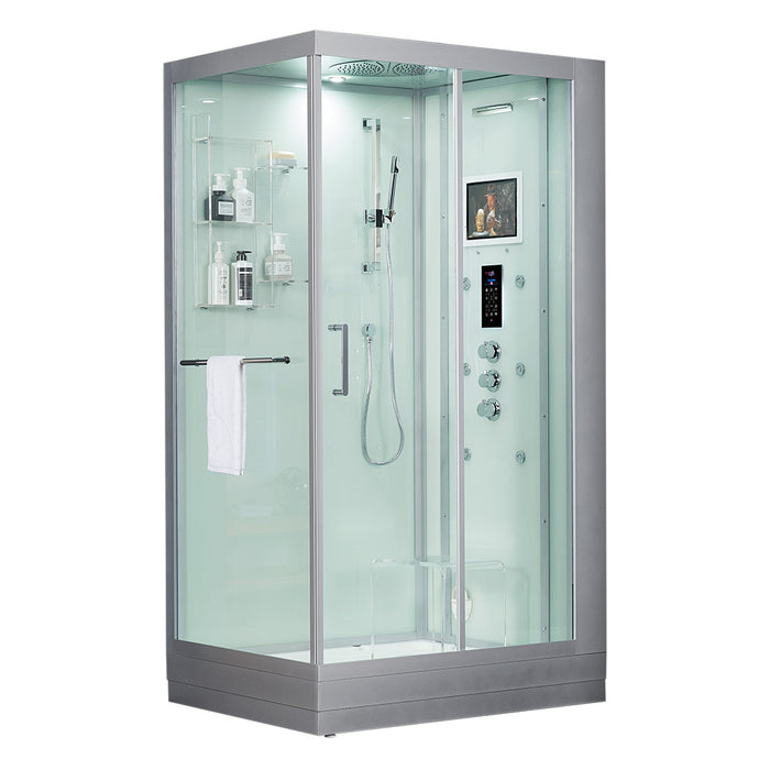 Maya Bath Platinum Lucca Steam Shower - White Finish (Right)