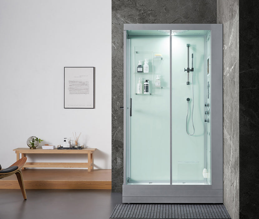 Maya Bath Platinum Lucca Steam Shower - White Finish (Right)