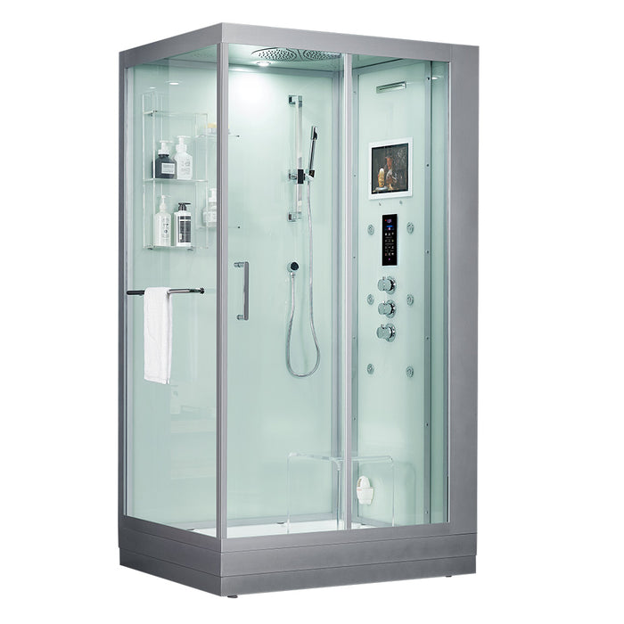 Maya Bath Platinum Lucca Steam Shower - White Finish (Right)