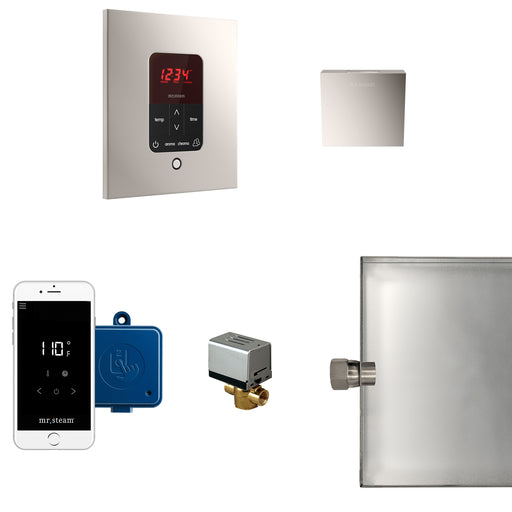 Butler Steam Shower Control Package with iTempoPlus Control and Aroma Designer SteamHead in Square Polished Nickel