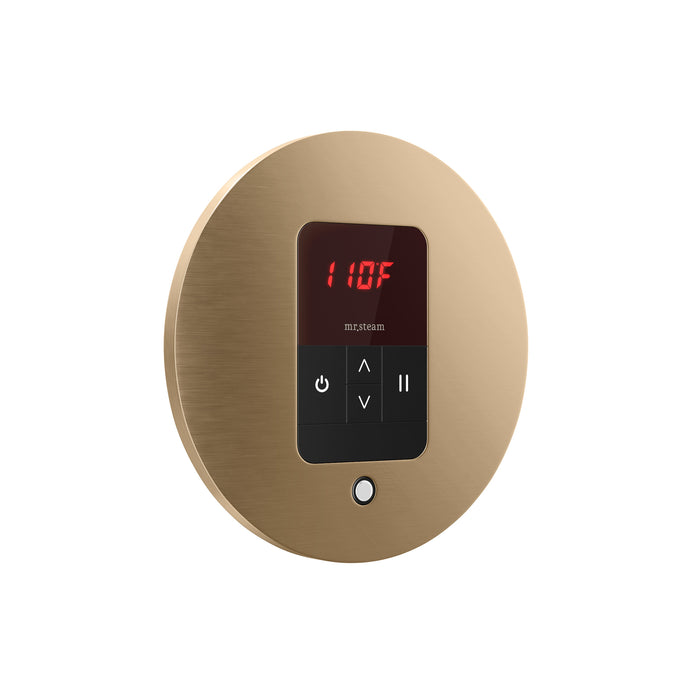 iTempo Steam Shower Control and Aroma Designer SteamHead in Round Brushed Bronze