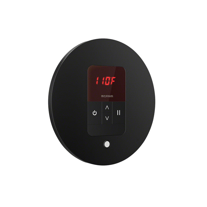 iTempo Steam Shower Control and Aroma Designer SteamHead in Round Matte Black