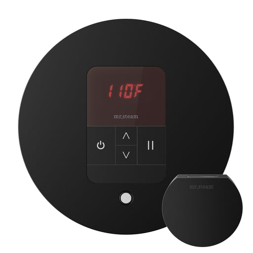 iTempo Steam Shower Control and Aroma Designer SteamHead in Round Matte Black