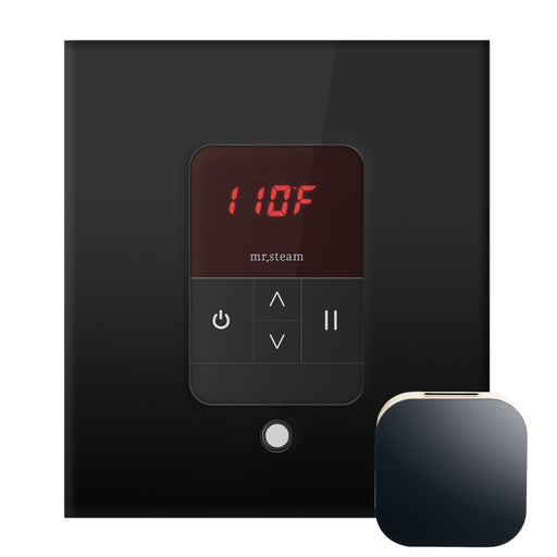 iTempo Steam Shower Control and Aroma Designer SteamHead in Square Glass Black