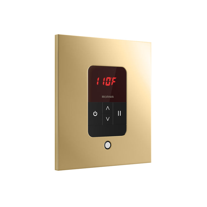 iTempo Steam Shower Control and Aroma Designer SteamHead in Square Polished Brass