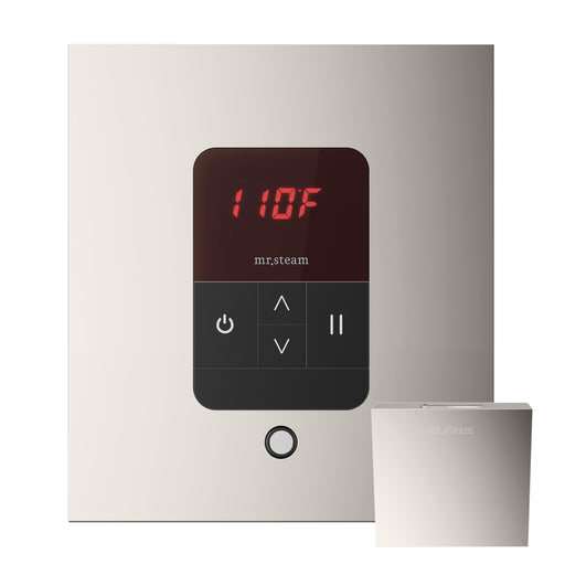 iTempo Steam Shower Control and Aroma Designer SteamHead in Square Polished Nickel