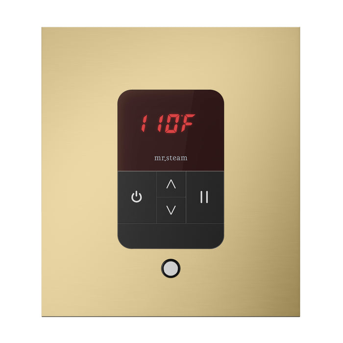 iTempo Steam Shower Control and Aroma Designer SteamHead in Square Satin Brass