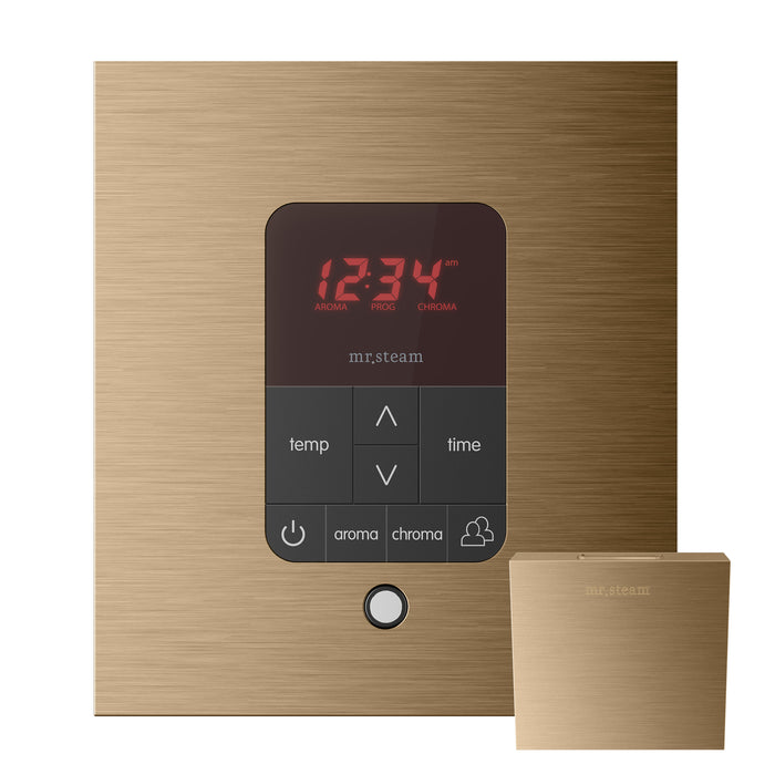 iTempoPlus Steam Shower Control and Aroma Designer SteamHead in Square Brushed Bronze