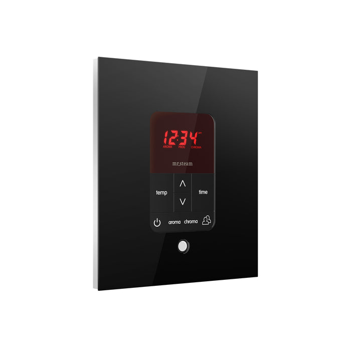 iTempoPlus Steam Shower Control and Aroma Designer SteamHead in Square Glass Black