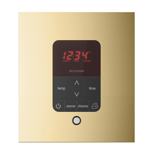 iTempoPlus Steam Shower Control and Aroma Designer SteamHead in Square Polished Brass