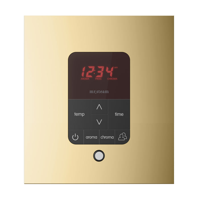 iTempoPlus Steam Shower Control and Aroma Designer SteamHead in Square Polished Brass