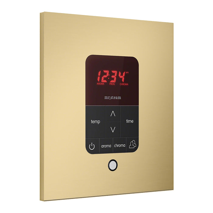 iTempoPlus Steam Shower Control and Aroma Designer SteamHead in Square Satin Brass