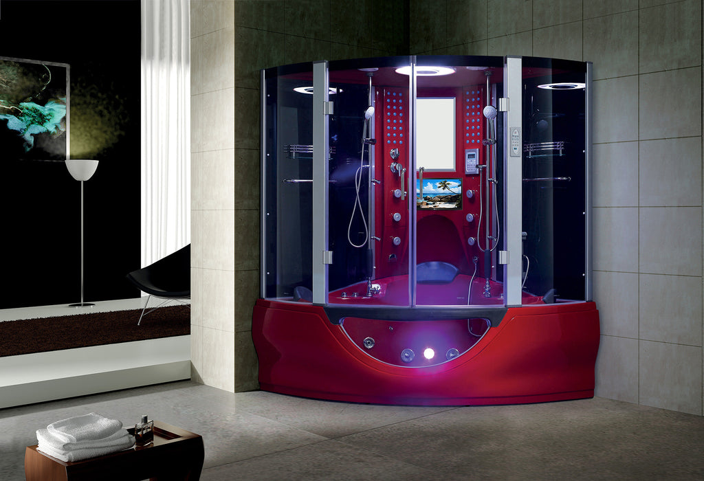 Maya Bath Platinum Superior Steam Shower - Red Finish