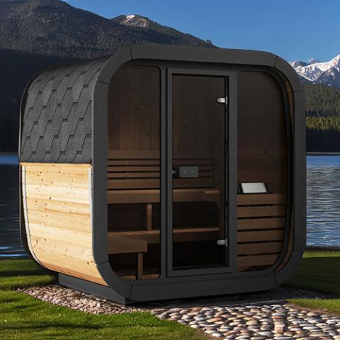 SaunaLife Model CL5G Cube Series Outdoor Home Sauna Kit - 4 Person