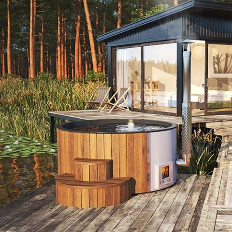 SaunaLife Model S4 Wood-Fired Hot Tub Natural