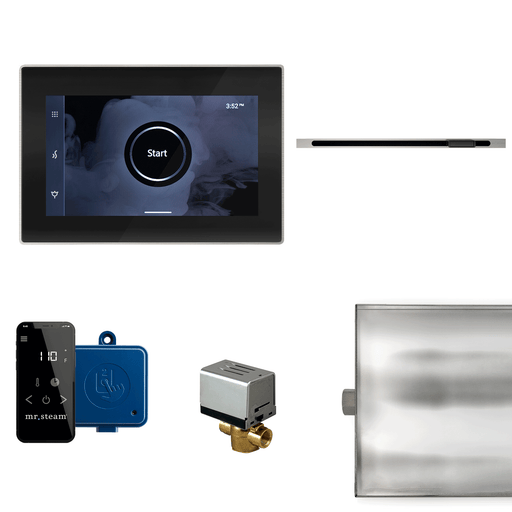 XButler Linear Steam Shower Control Package with iSteamX Control and Linear SteamHead in Black Brushed Nickel