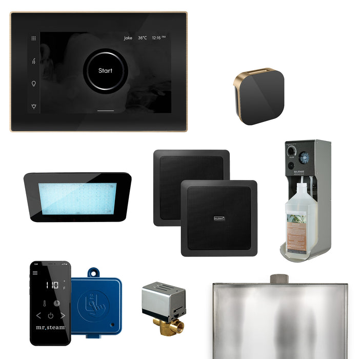 XDream Programmable Steam Generator Control Kit with iSteamX Control and Aroma Glass Steamhead in Black Brushed Bronze