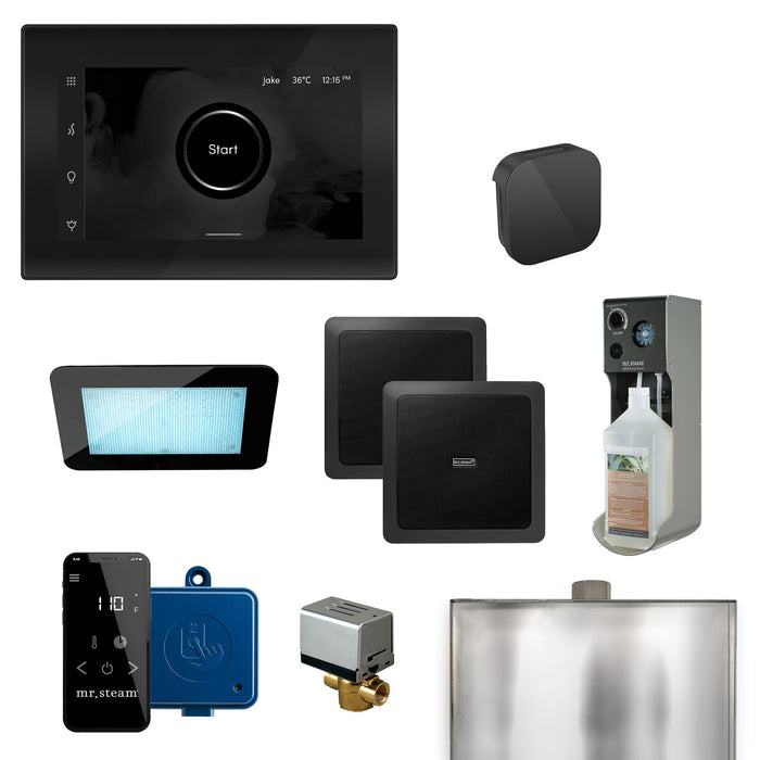 XDream Programmable Steam Generator Control Kit with iSteamX Control and Aroma Glass Steamhead in Black Matte Black