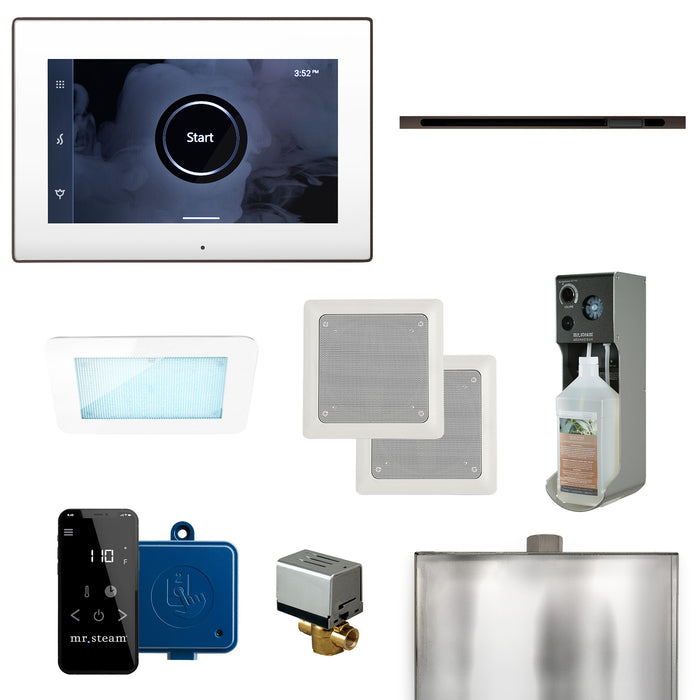 XDream Linear Steam Shower Control Package with iSteamX Control and Linear SteamHead in White Oil Rubbed Bronze