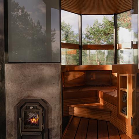 Cozy Heat OG Thru-Wall Wood Burning Sauna Stove - Up to 18kW