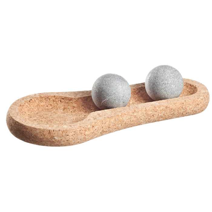 Hukka SoleJoy Sauna Massage Stones with Natural Cork Base - Spheres (2 pcs)