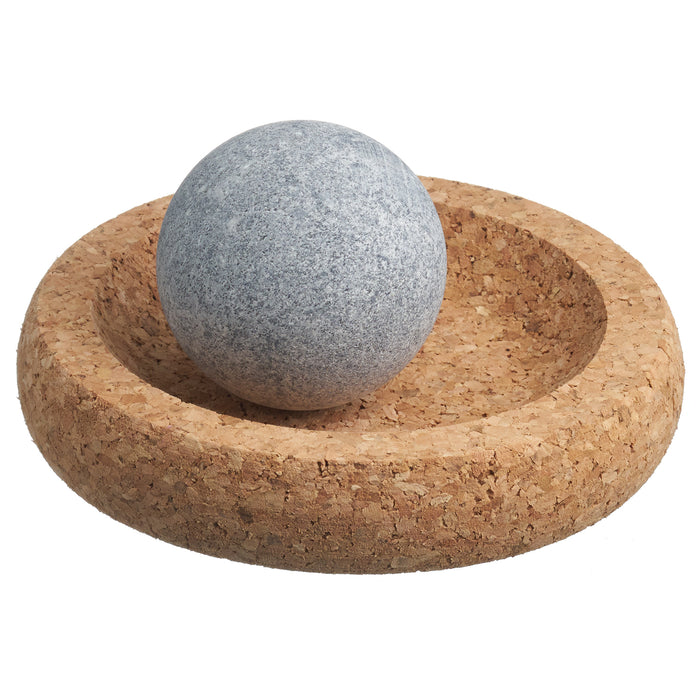 Hukka Mini SoleJoy Sphere Sauna Massage Stone with Natural Cork Base