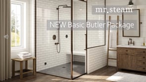 Basic Butler Steam Shower Control Package with iTempo Control and Aroma Designer SteamHead in Round Brushed Bronze