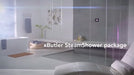 XButler Max Steam Shower Control Package with iSteamX Control and Aroma Glass SteamHead in White Polished Chrome