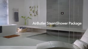 AirButler Max Steam Shower Control Package with AirTempo Control and Aroma Glass SteamHead in Black Brushed Bronze