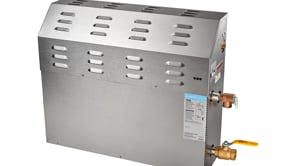 MS (iTempo) 6 kW (6000 W) Steam Shower Generator Package with iTempo Control in Square Satin Brass