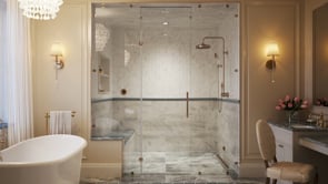 AirButler Linear Steam Shower Control Package with AirTempo Control and Linear SteamHead in White Brushed Nickel