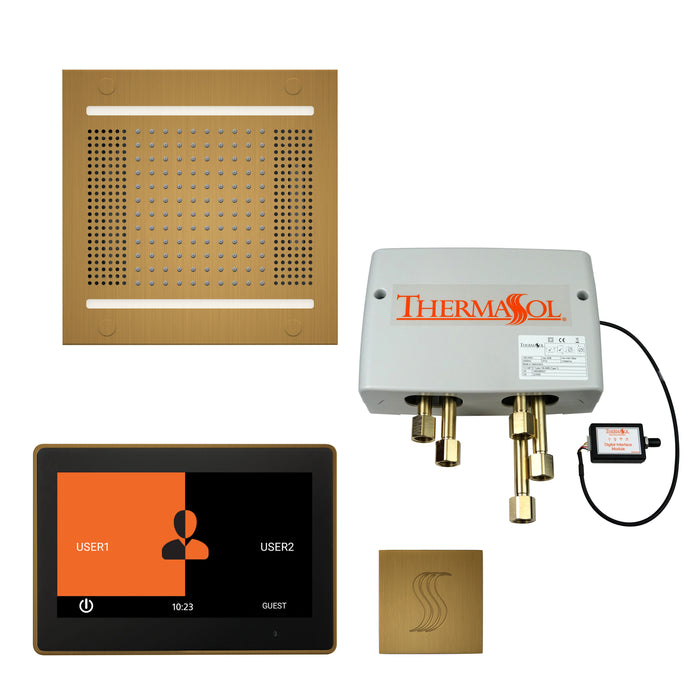 The Total Wellness Hydrovive14 Package with 10" ThermaTouch  Square Antique Brass