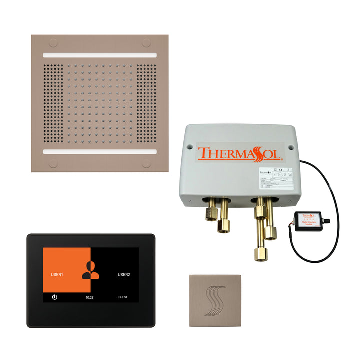 The Total Wellness Hydrovive14 Package with 7" ThermaTouch and Square Satin Nickel