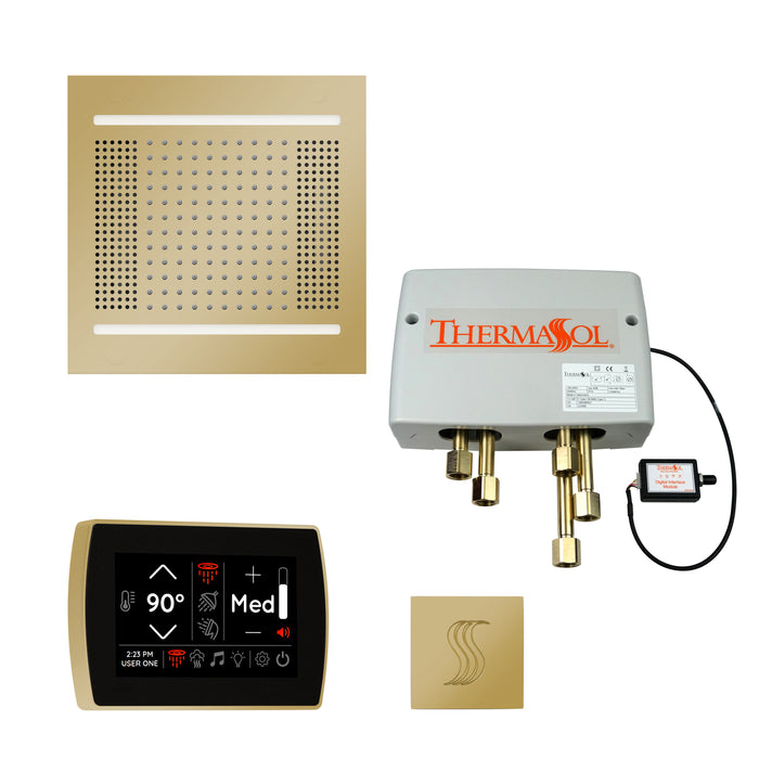 The Total Wellness Package Hydrovive14 with SignaTouch Square Polished Brass