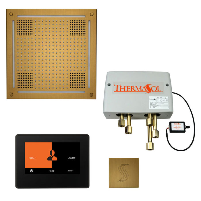 The Total Wellness Hydrovive Package with 7" ThermaTouch and Square Antique Brass