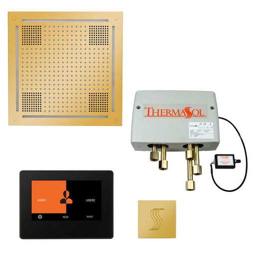 The Total Wellness Hydrovive Package with 7" ThermaTouch and Square Polished Gold