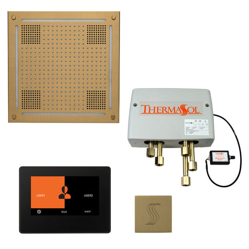 The Total Wellness Hydrovive Package with 7" ThermaTouch and Square Satin Brass