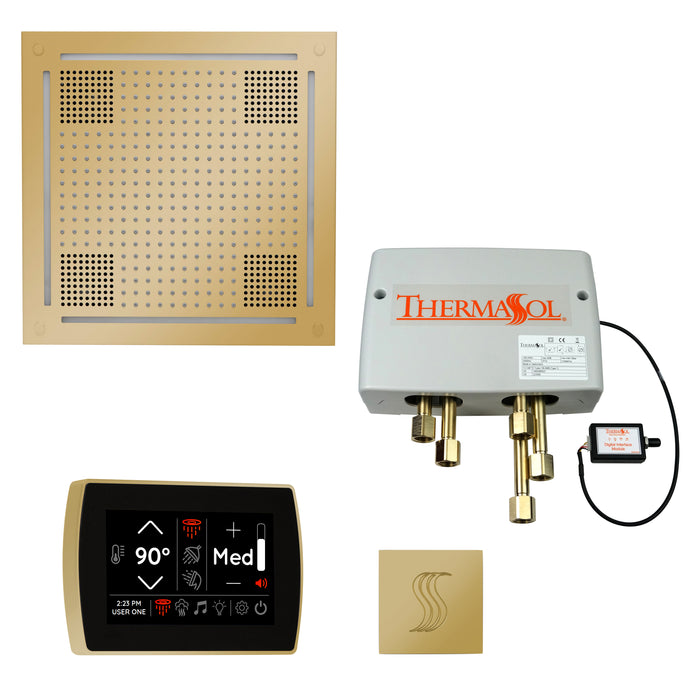 The Total Wellness Package Hydrovive with SignaTouch Square Polished Brass