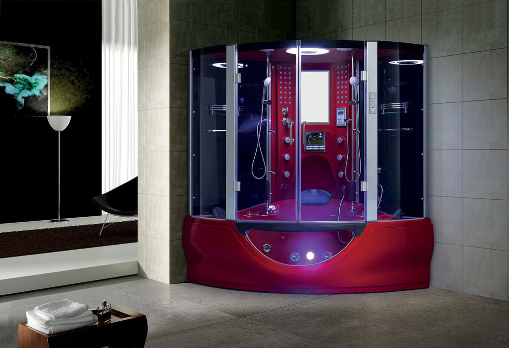 Maya Bath Valencia Steam Shower - Red Finish