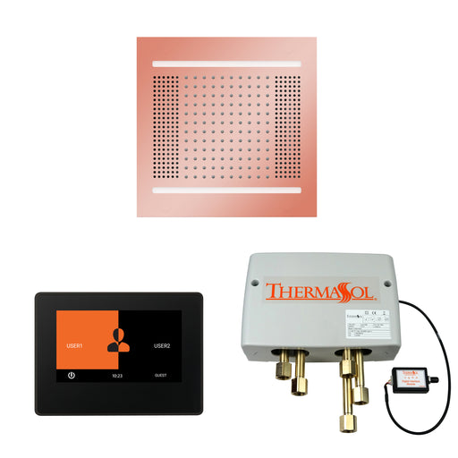 The Wellness Hydrovive14 Shower Package with 7" ThermaTouch Square Copper