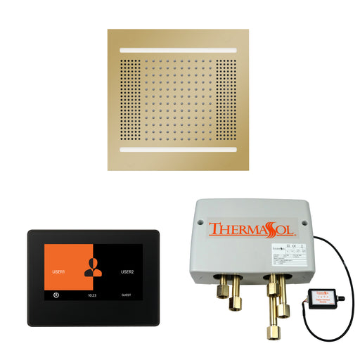 The Wellness Hydrovive14 Shower Package with 7" ThermaTouch Square Polished Brass